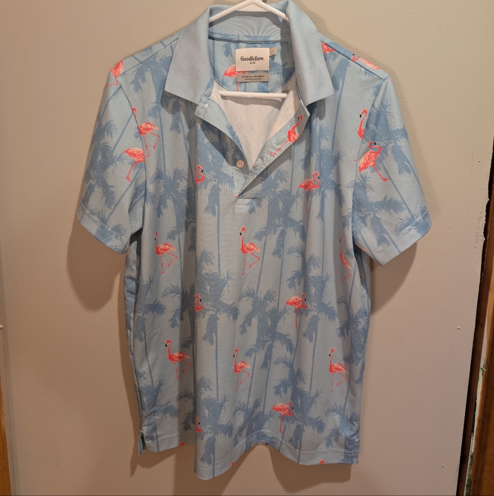 Goodfellow & Co Men's Blue Flamingo Shirt